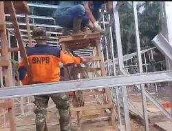 Rangka Mulai Terpasang, Progres Pembangunan Hunian Sementara di Sumbar Makin Terlihat